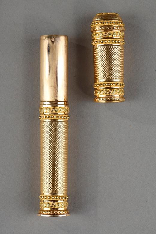 18 century  Wax case in gold and his seal, mastersmith Nicolas Augustin DELIONS 