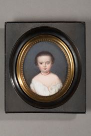 Miniature on ivory. Early 19th century. Signed Louise-Herminie Mutel.