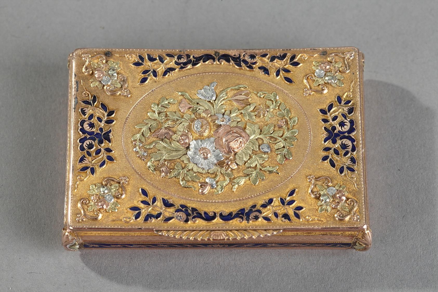 Early 19th gold and enamel box. Swiss work