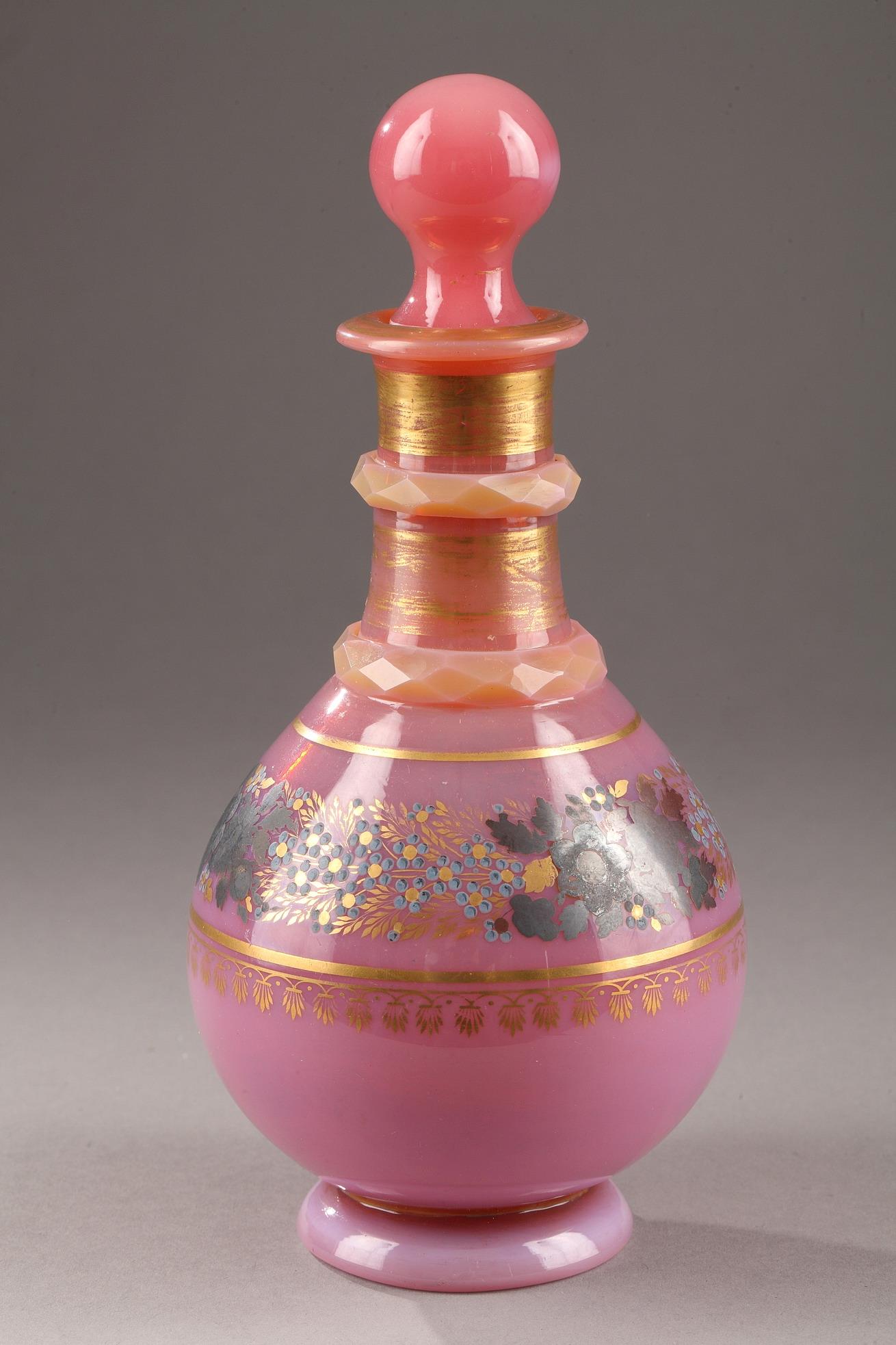 Early 19th Century Pink Opaline Bottle. 