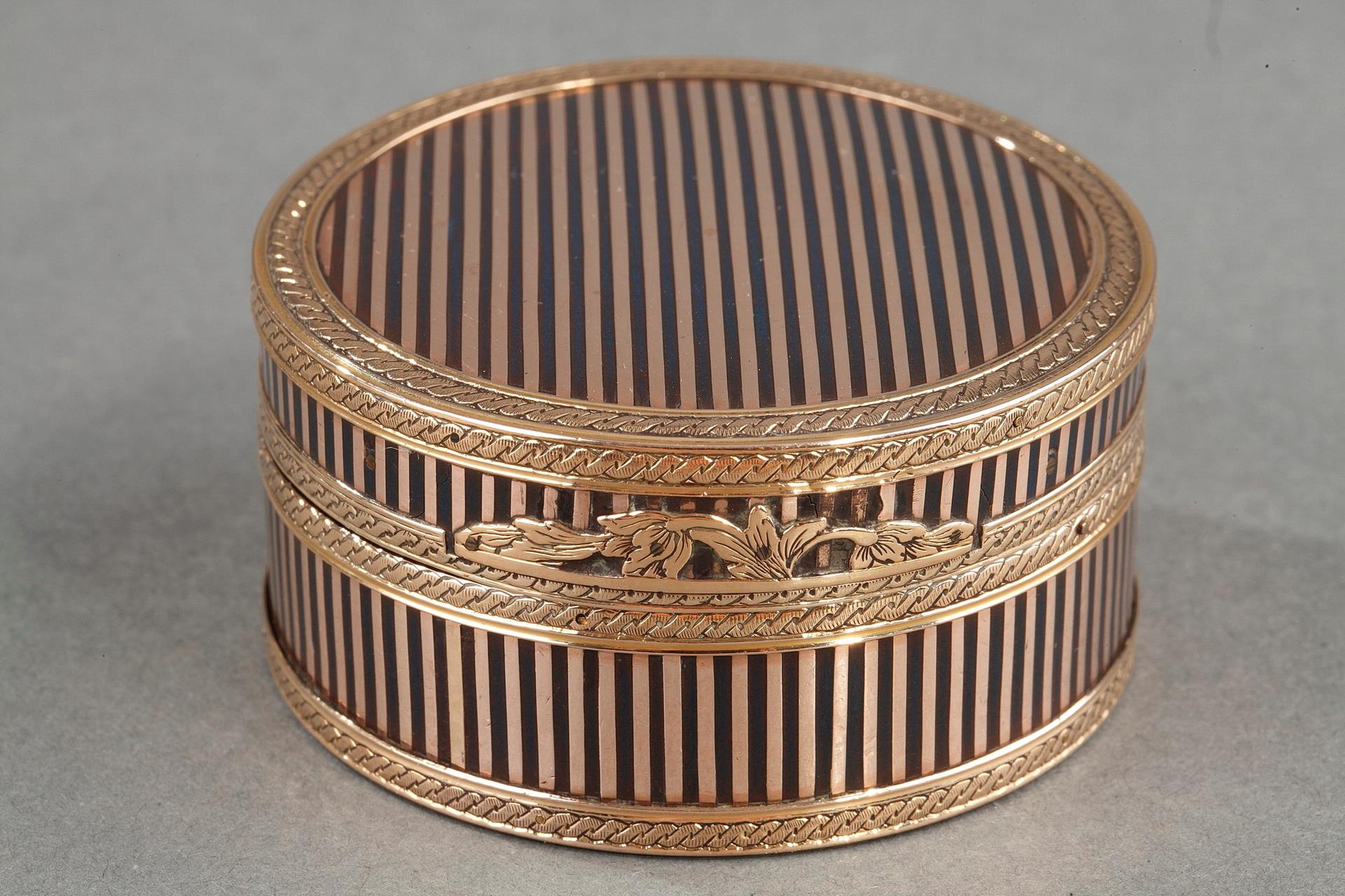 A louis XVI gold-mounted tortoishell snuff-box. 