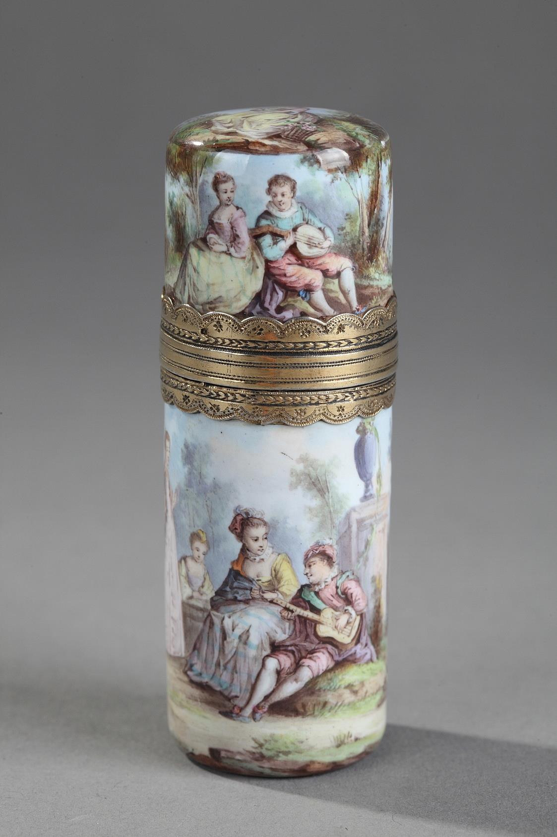 Silver and ENAMEL FLASK. 19TH CENTURY.