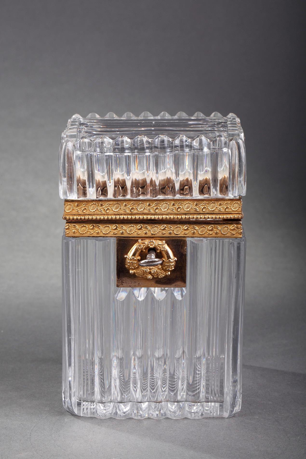  cut-crystal and  ormolu  casket or  jewellery box from the 19th century,Charles X