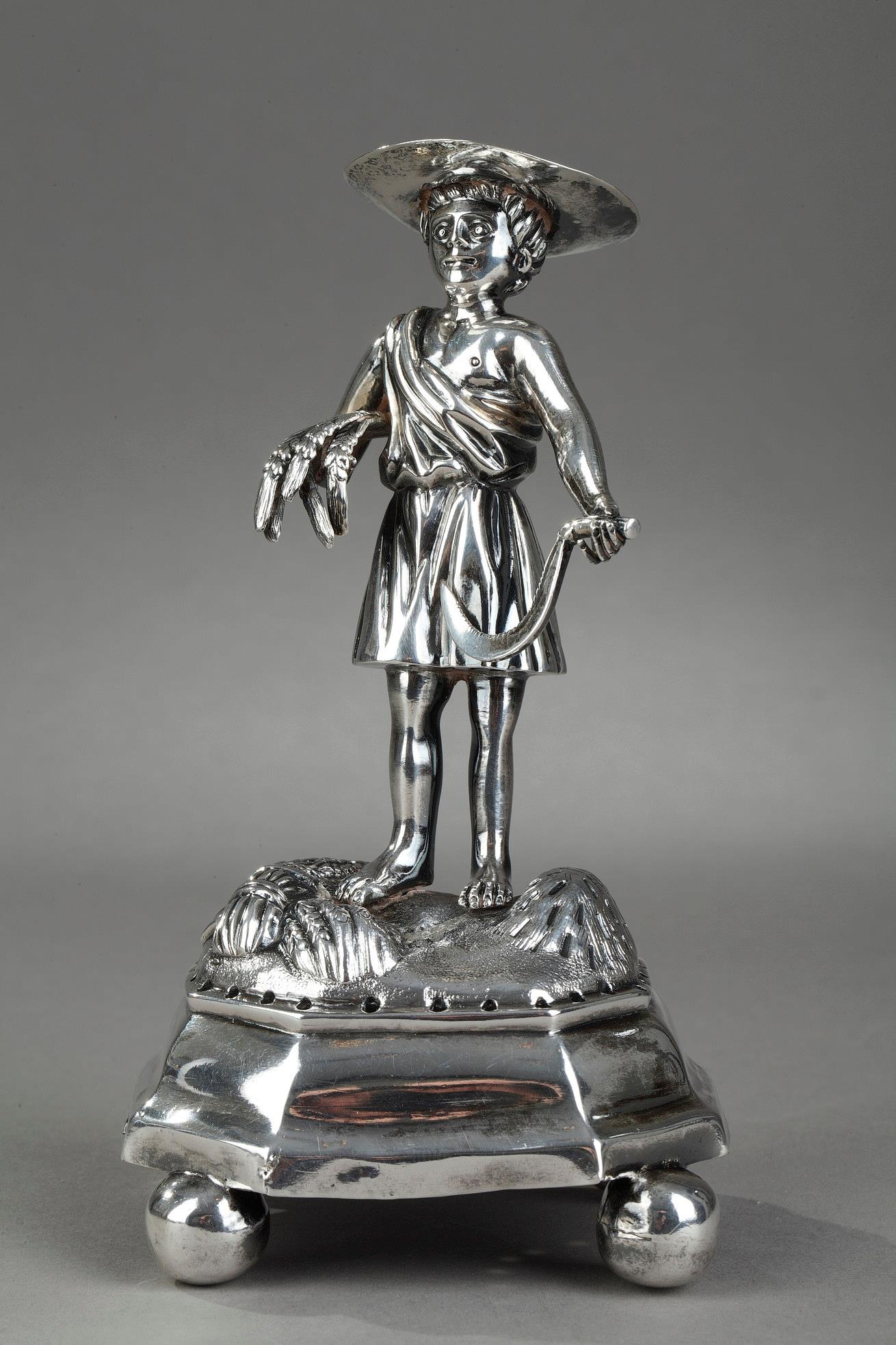 Mid-19th century Portuguese Silver Toothpick Holder. 