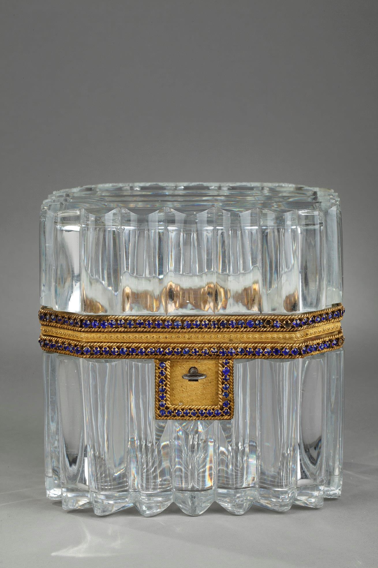 Mid-19th century crystal casket ormolu mountings. 