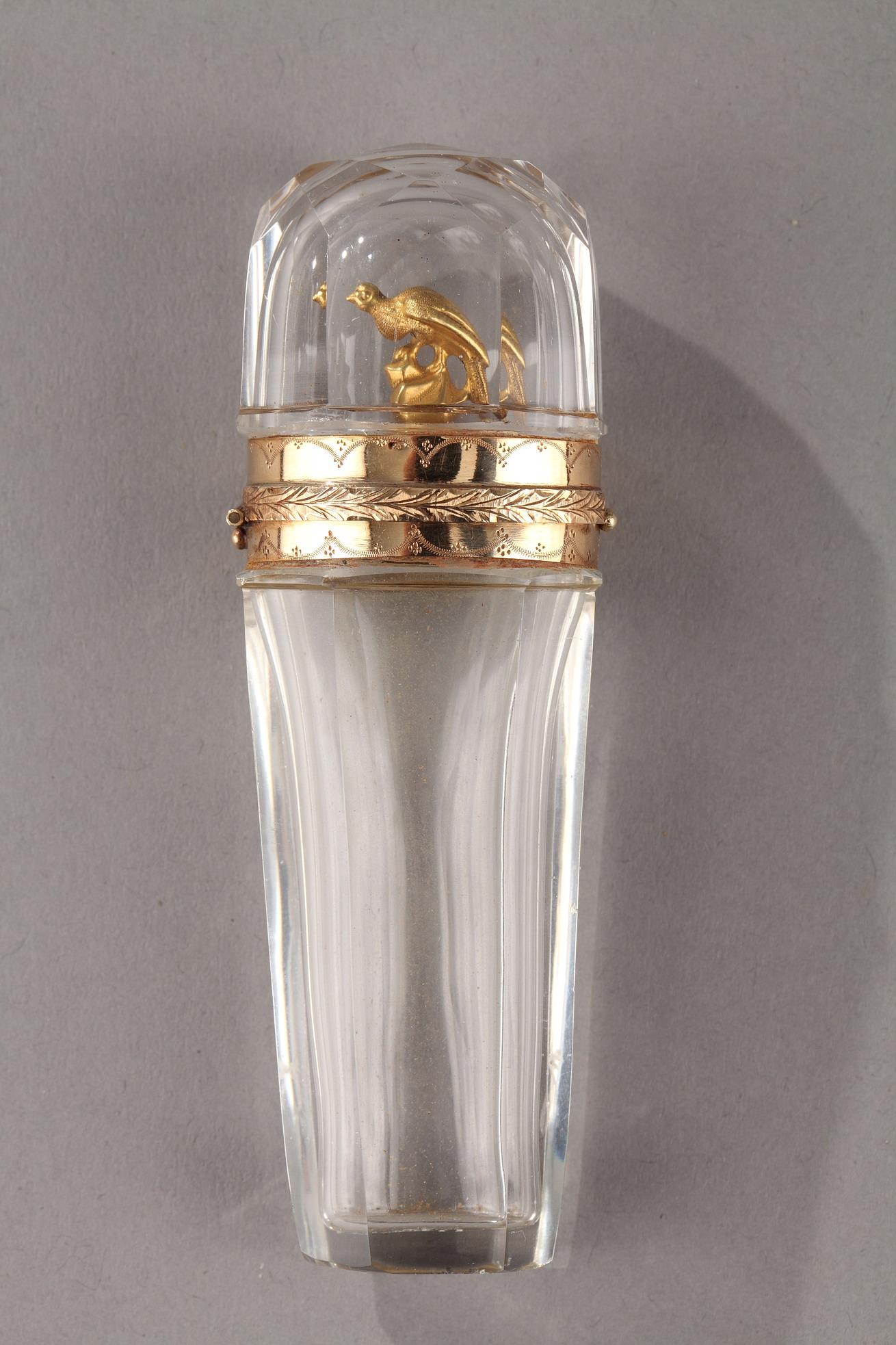 18th century Gold an cut crystal perfume Flask.