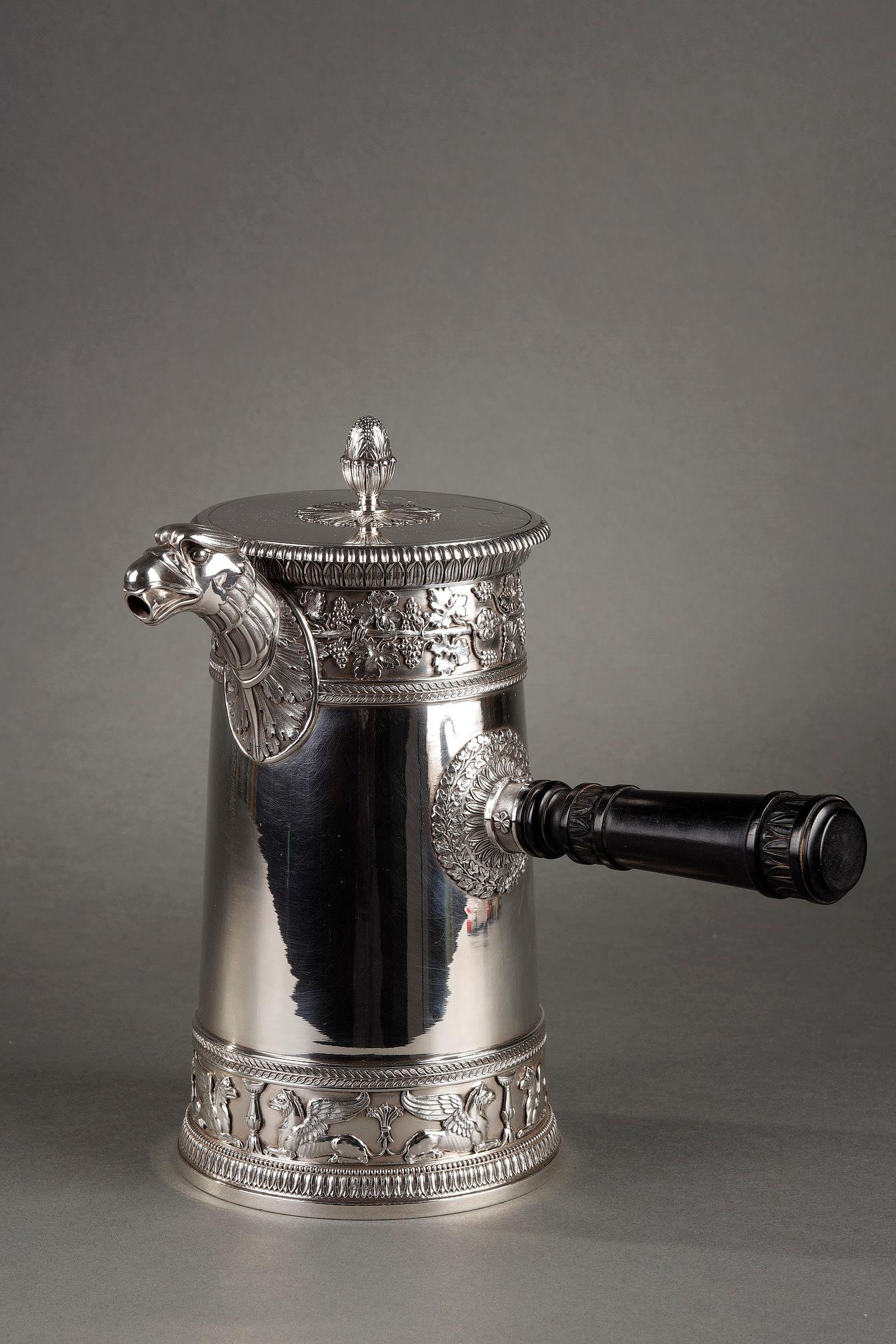 Odiot, coffee, pot, silver, 1900, 19th century, Empire