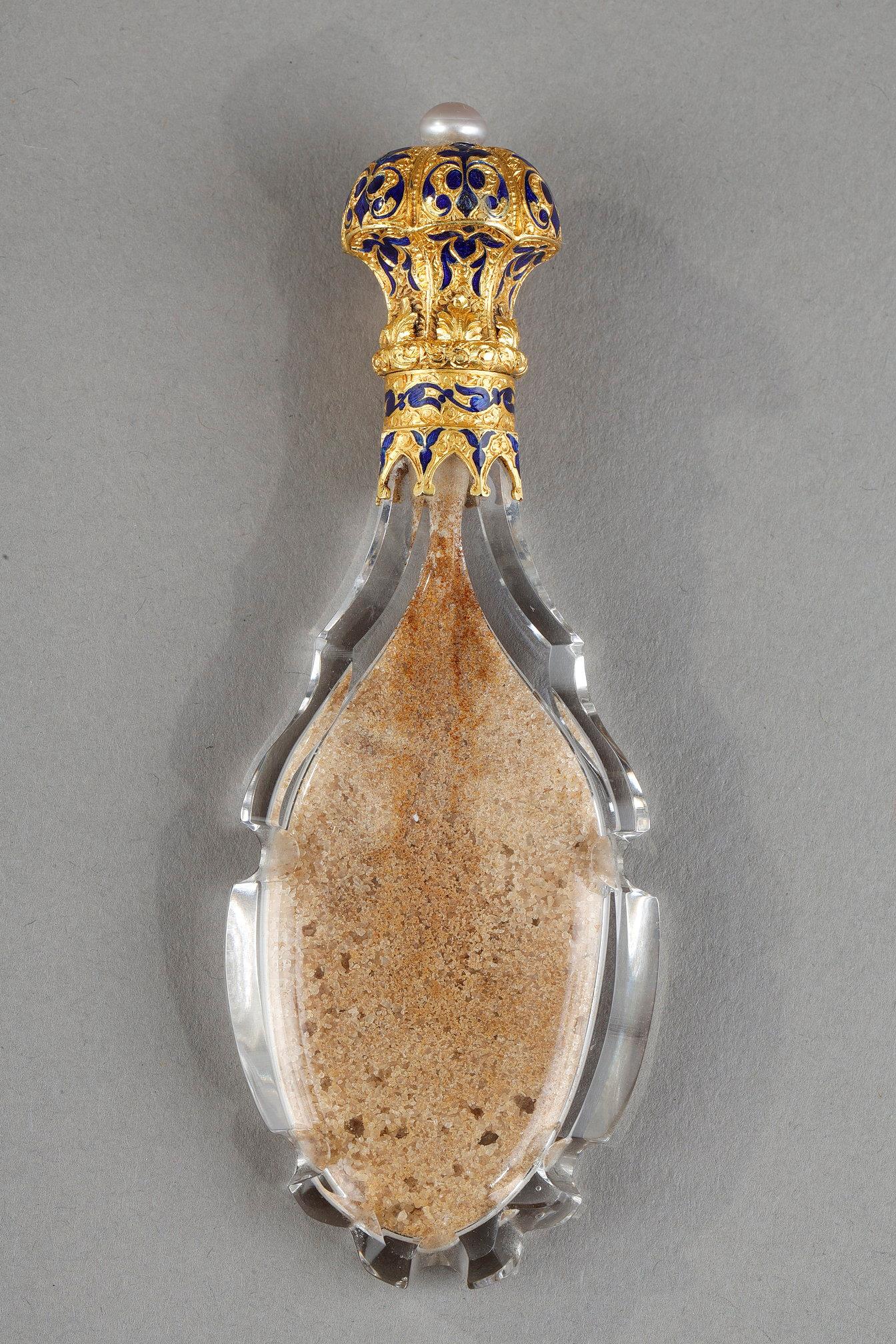 Scent bottle, salt bottle, perfume bottle ,crystal and gold, gotic, 19 century, Froment Meurice