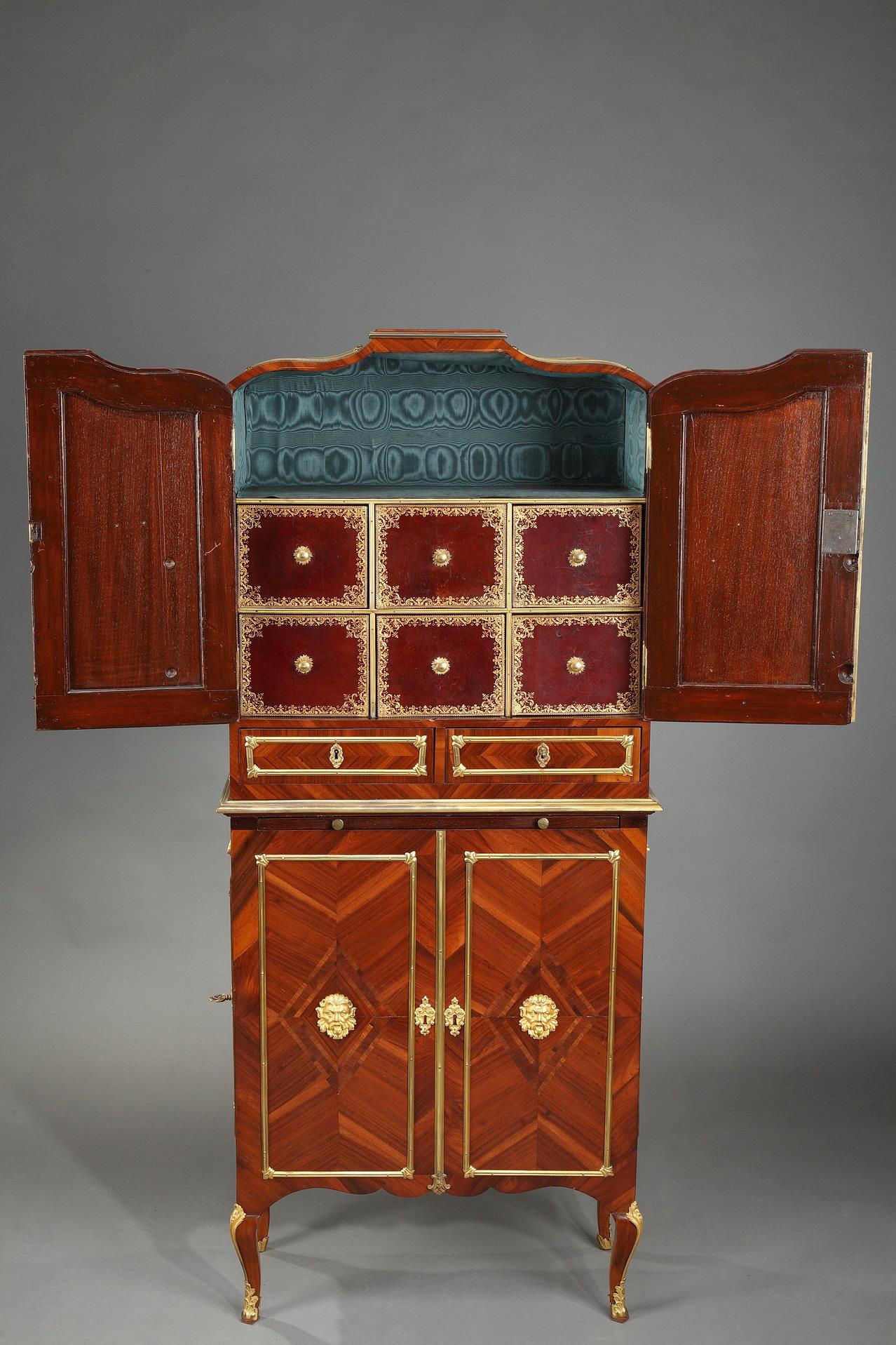 Cartonnier, cabinet wooden veneer, furniture, Louis XVI, Versailles, Antique furniture, desk