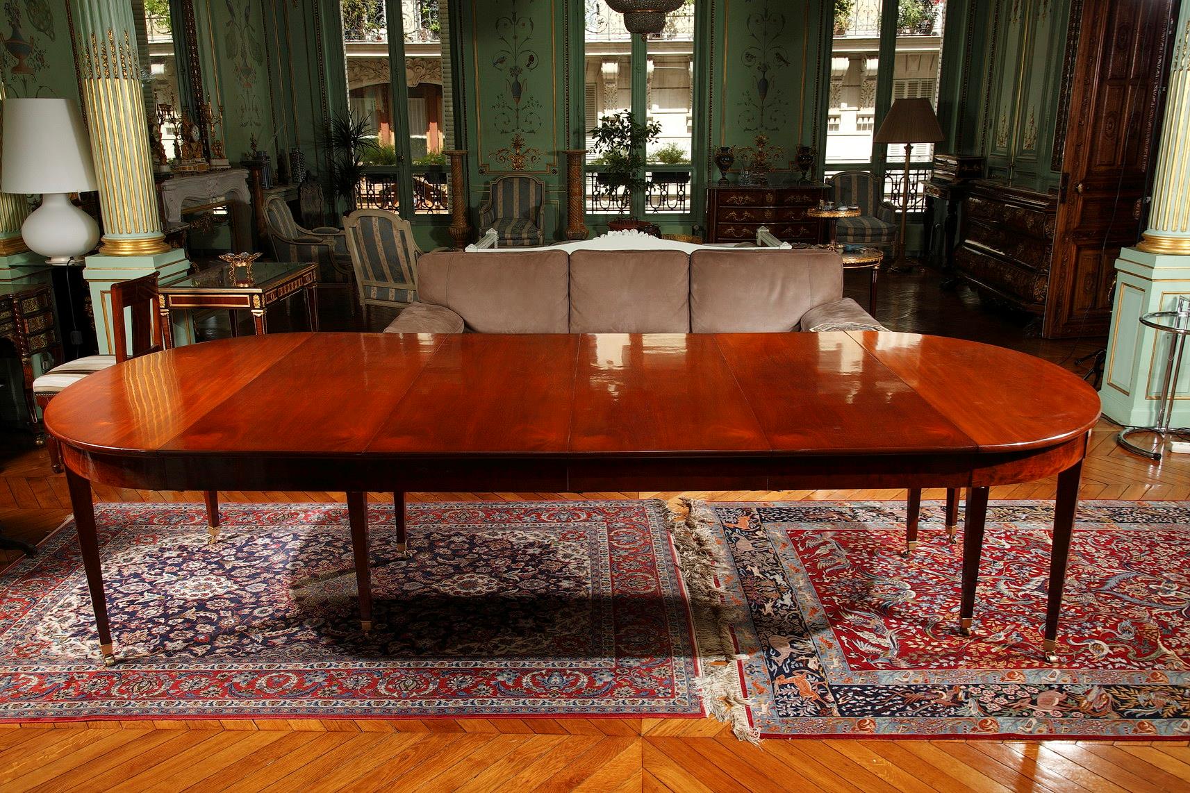 Mahogamy table, Directoire table, Directoire period, 18 century, Mahogamy, tray, large dining table, 